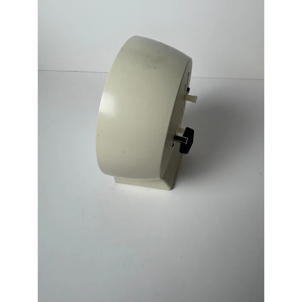 Vintage Westclox Wind Up Alarm Clock Cream Teal Mid Century Modern Made in USA